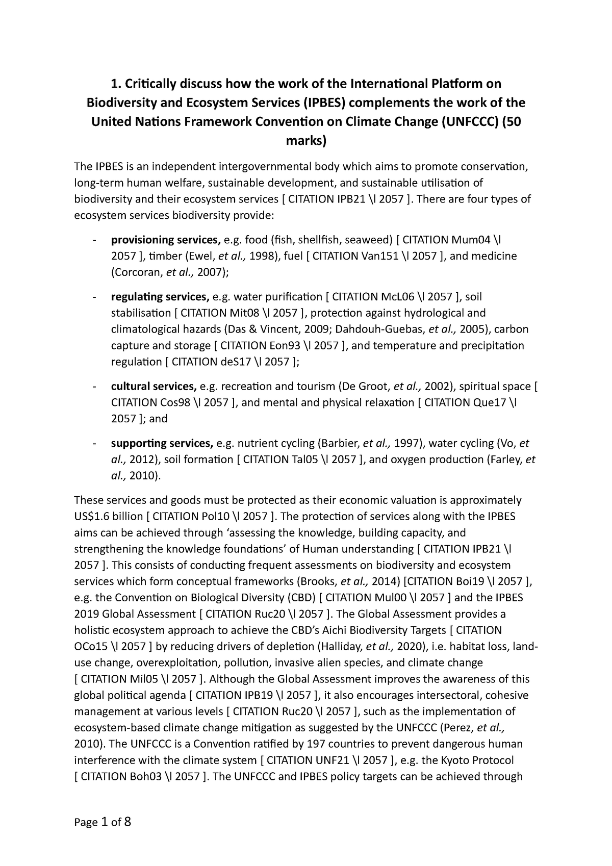 Land Use Change and Management Exam - 1. Critically discuss how the work of  the International - Sns-Brigh10