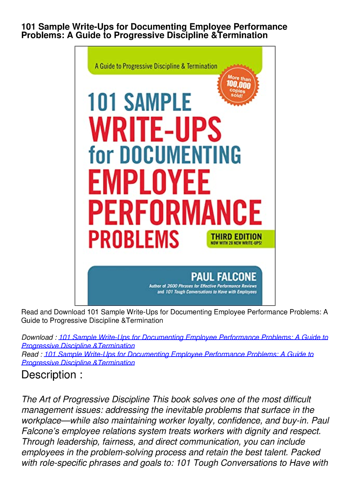 read-ebook-pdf-101-sample-write-ups-for-documenting-employee