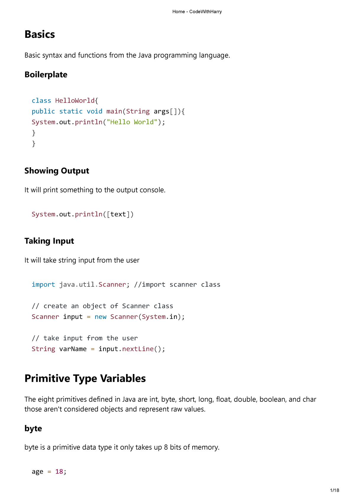 harry's assignment java program