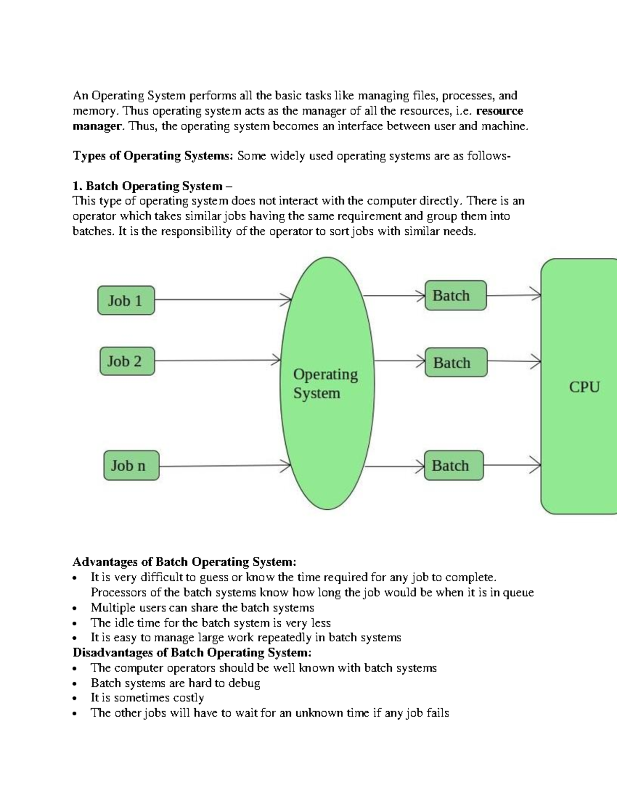 Chapter 1-OS - Operating system - An Operating System performs all the ...