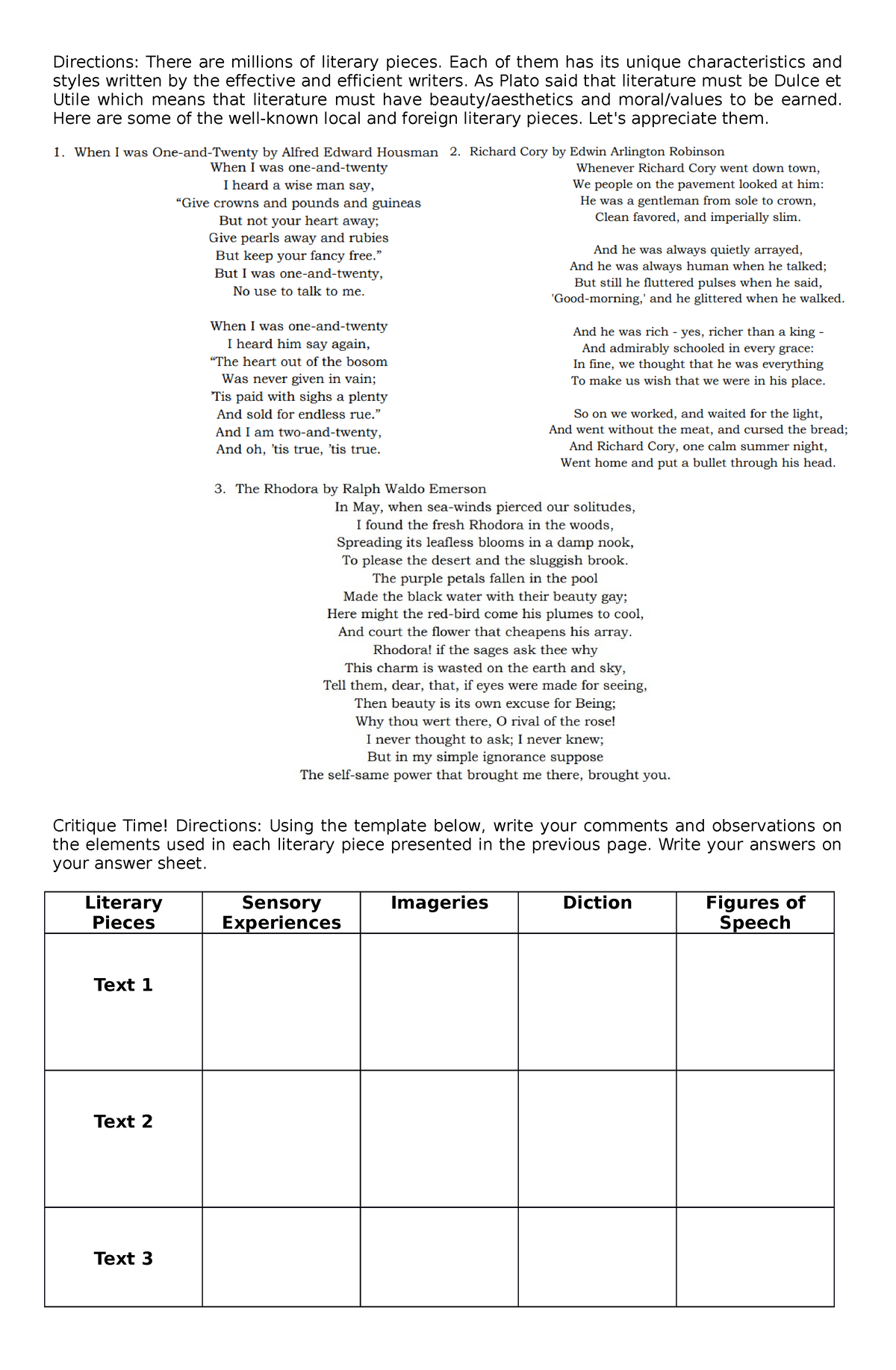 creative writing imagery diction and figures of speech ppt