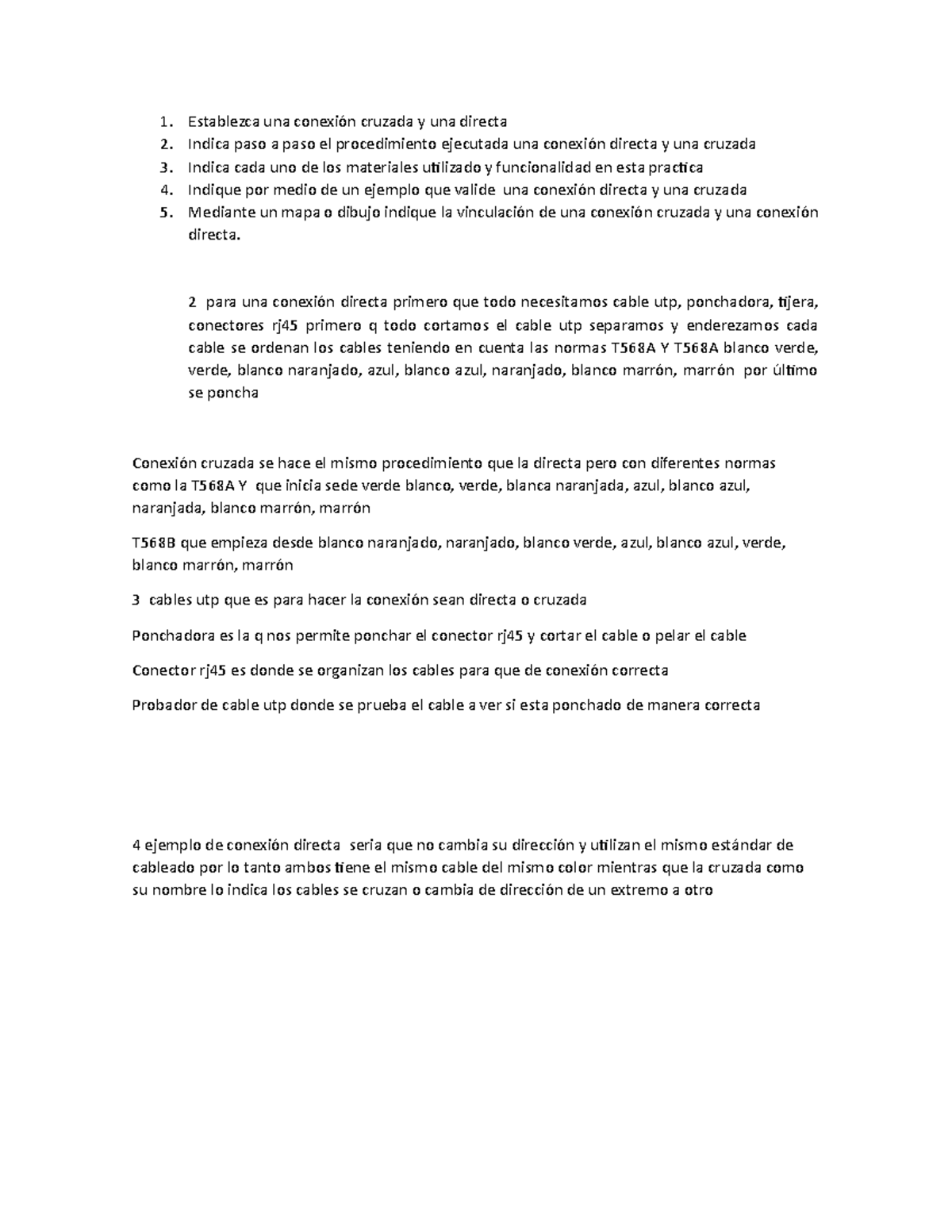 Conexion directa y cruzada Establezca una conexión cruzada y una