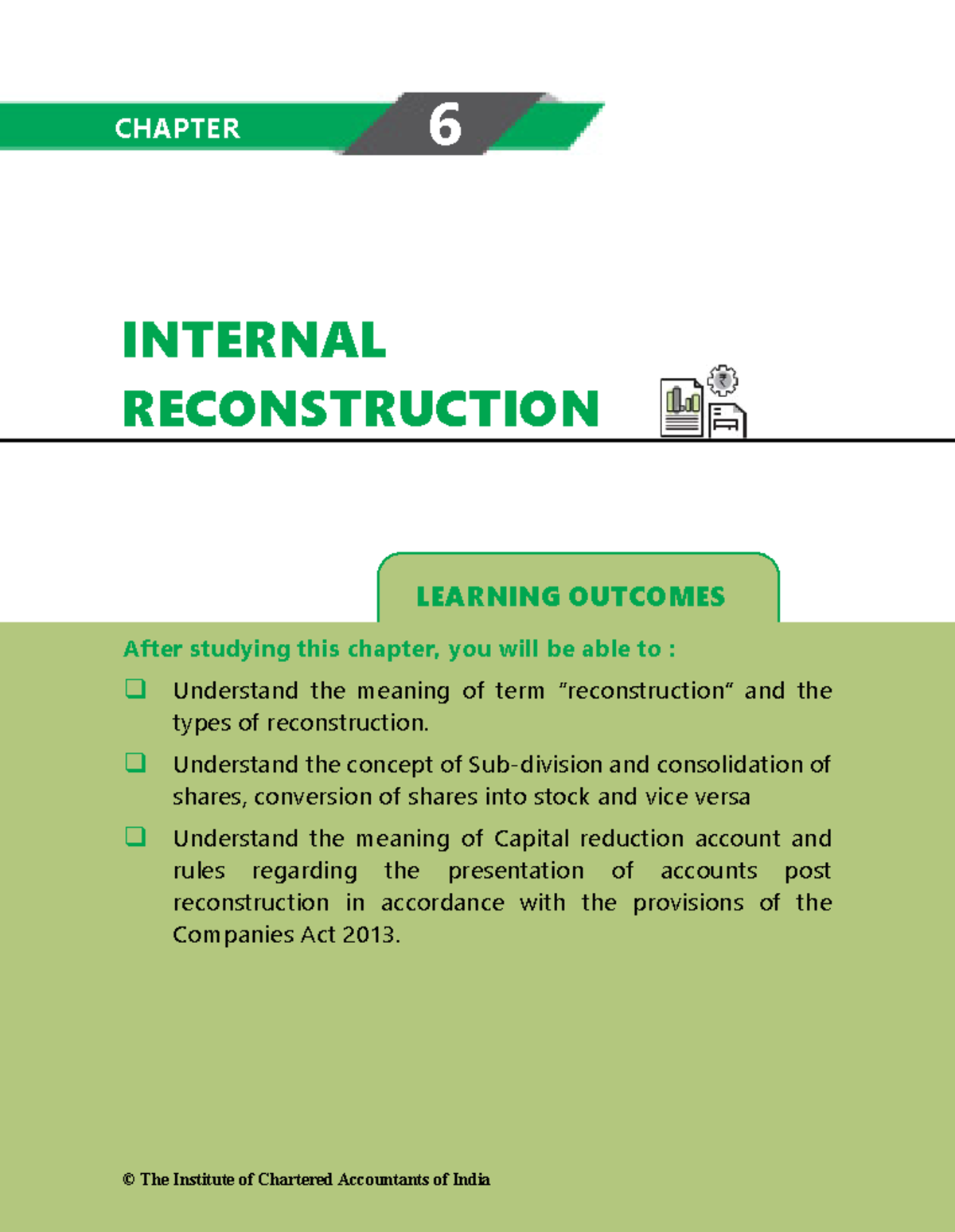 Accounting Aspects Of Internal Reconstruction Of Companies LEARNING 