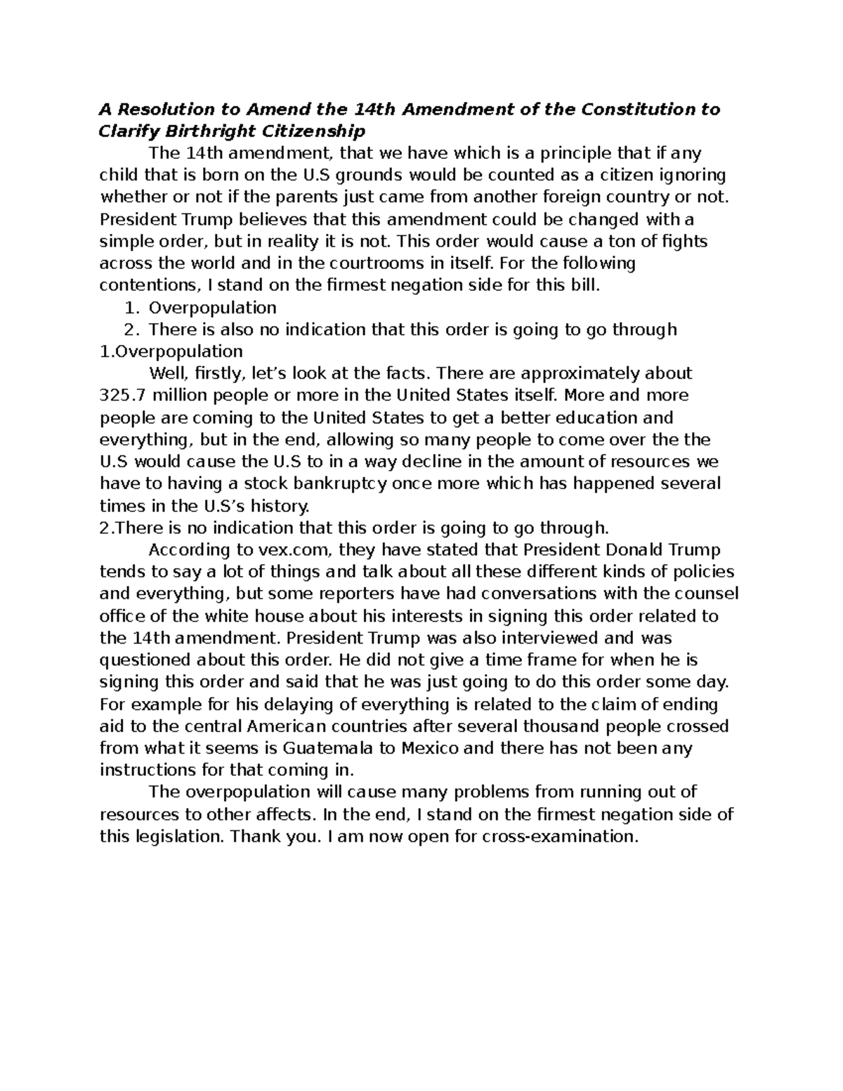 A Resolution to Amend the 14th Amendment of the Constitution to Clarify ...