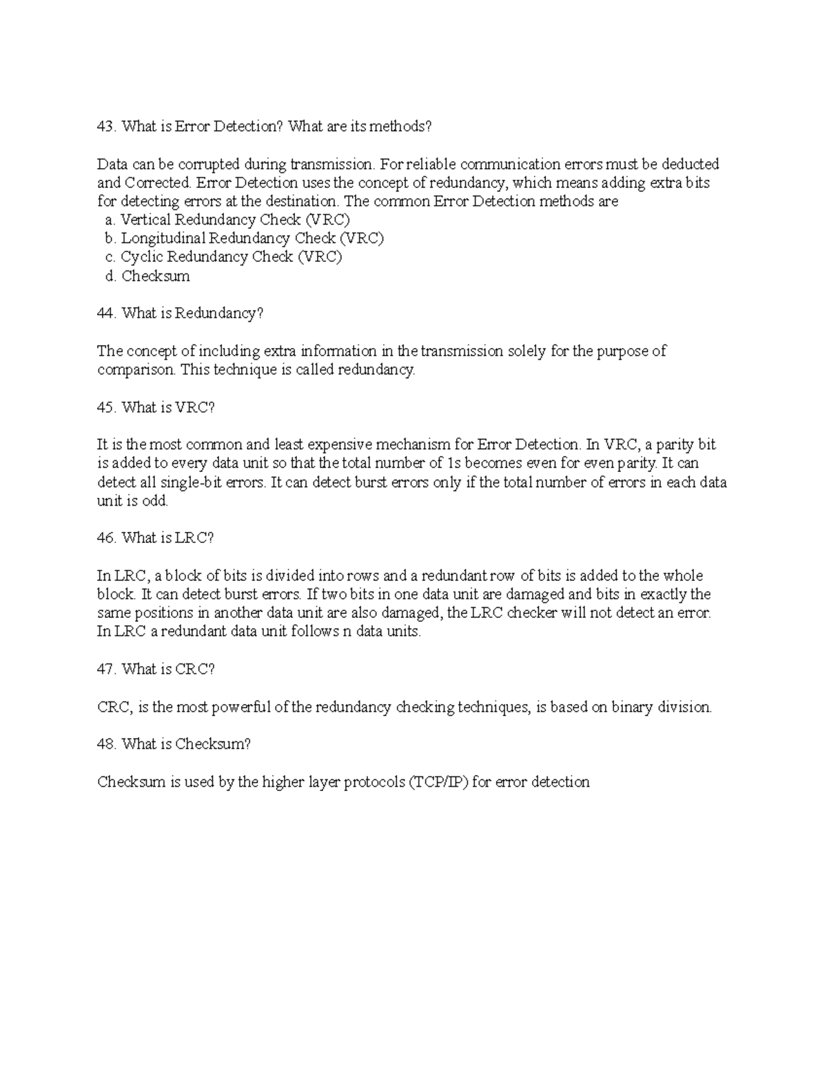8 - introduction to computer science - What is Error Detection? What ...