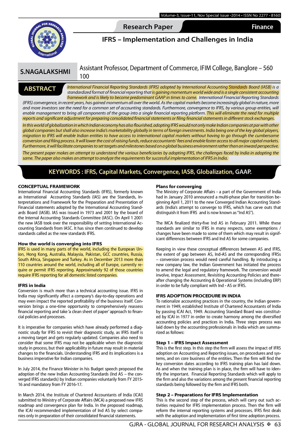 journal of global research & analysis