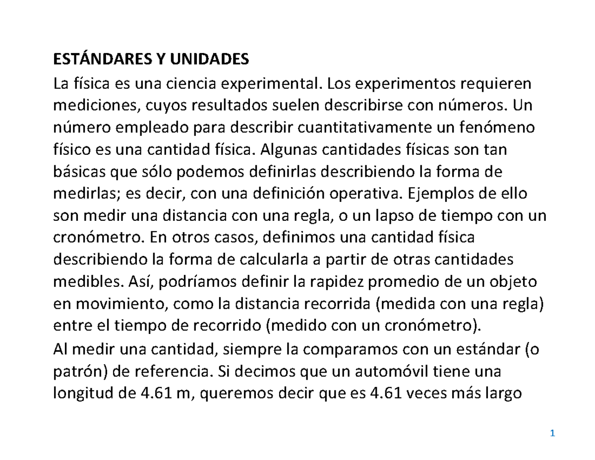 Folleto Unidad 1 - Asdasdasd - EST¡NDARES Y UNIDADES La FÌsica Es Una ...