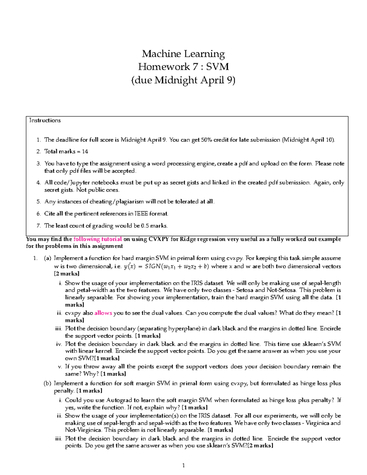 7 - Practice material shared by professor - Machine Learning Homework 7 ...