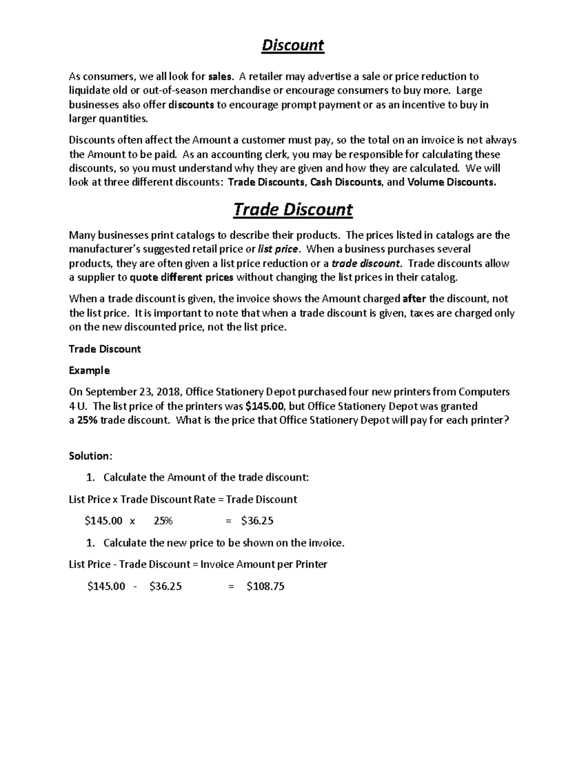 Discount - letter - As consumers, we all look for sales. A retailer may ...