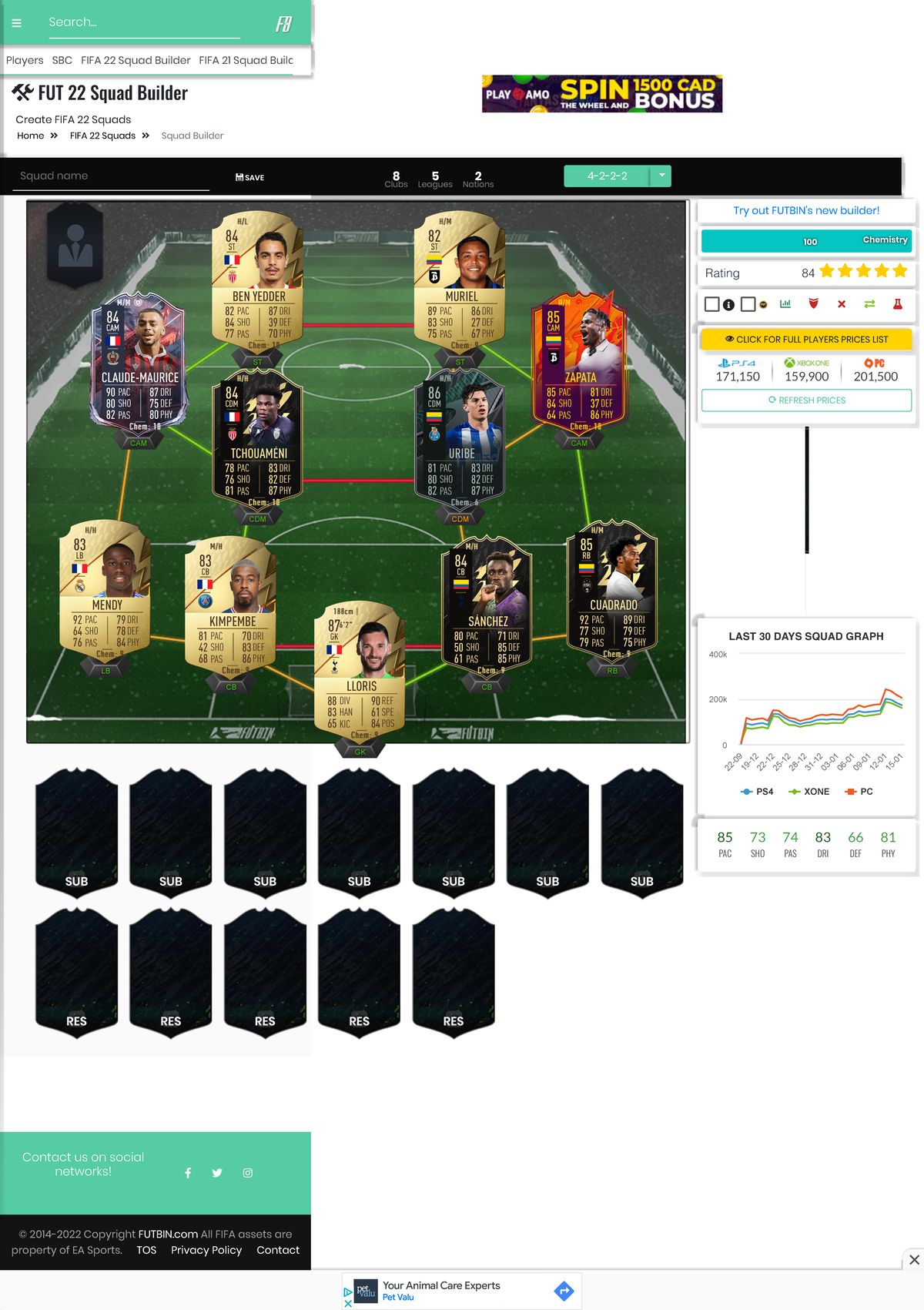 Fifa 22 Squad Builder Futbin Squad Name © 2014 2022 Copyright Futbin