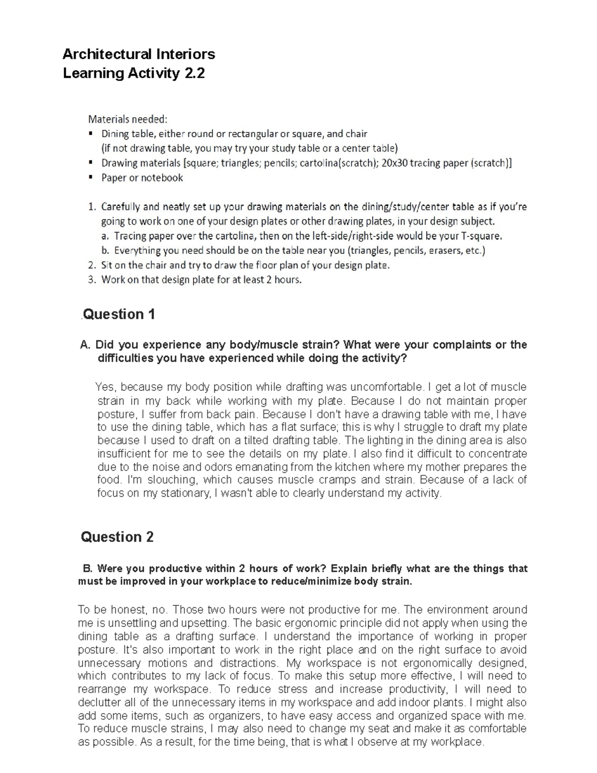 Learning Activity 2.2 Architectural Interior - Architectural Interiors ...