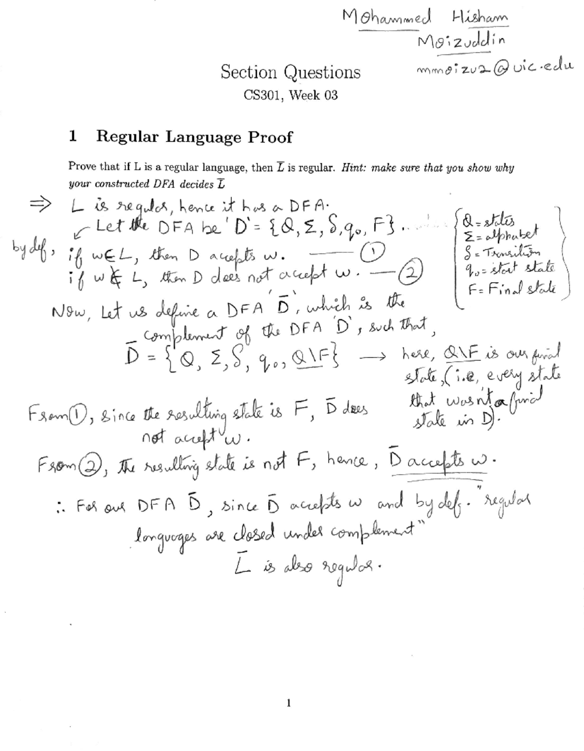 CS301 HW1 - Homework 1 - CS 301 - Studocu