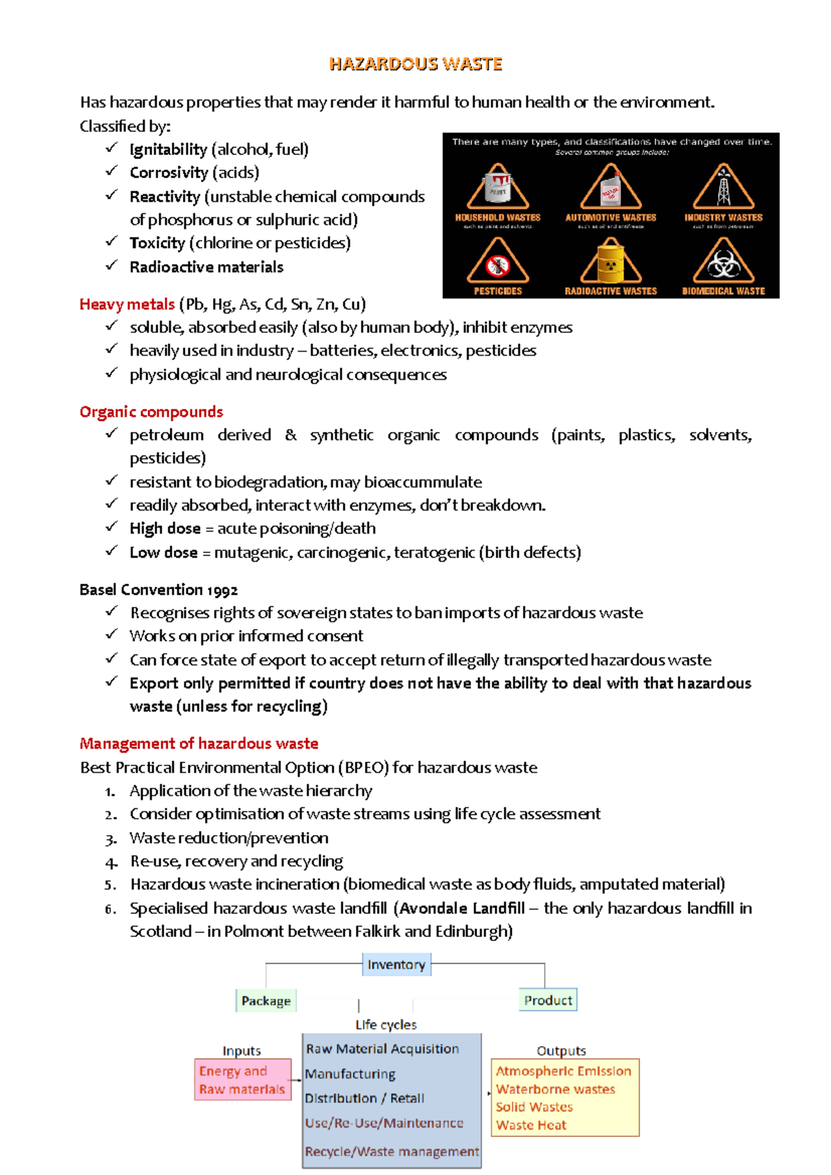 Lecture Notes: Hazardous Waste + Energy - HAZARDOUS WASTEHAZARDOUS ...