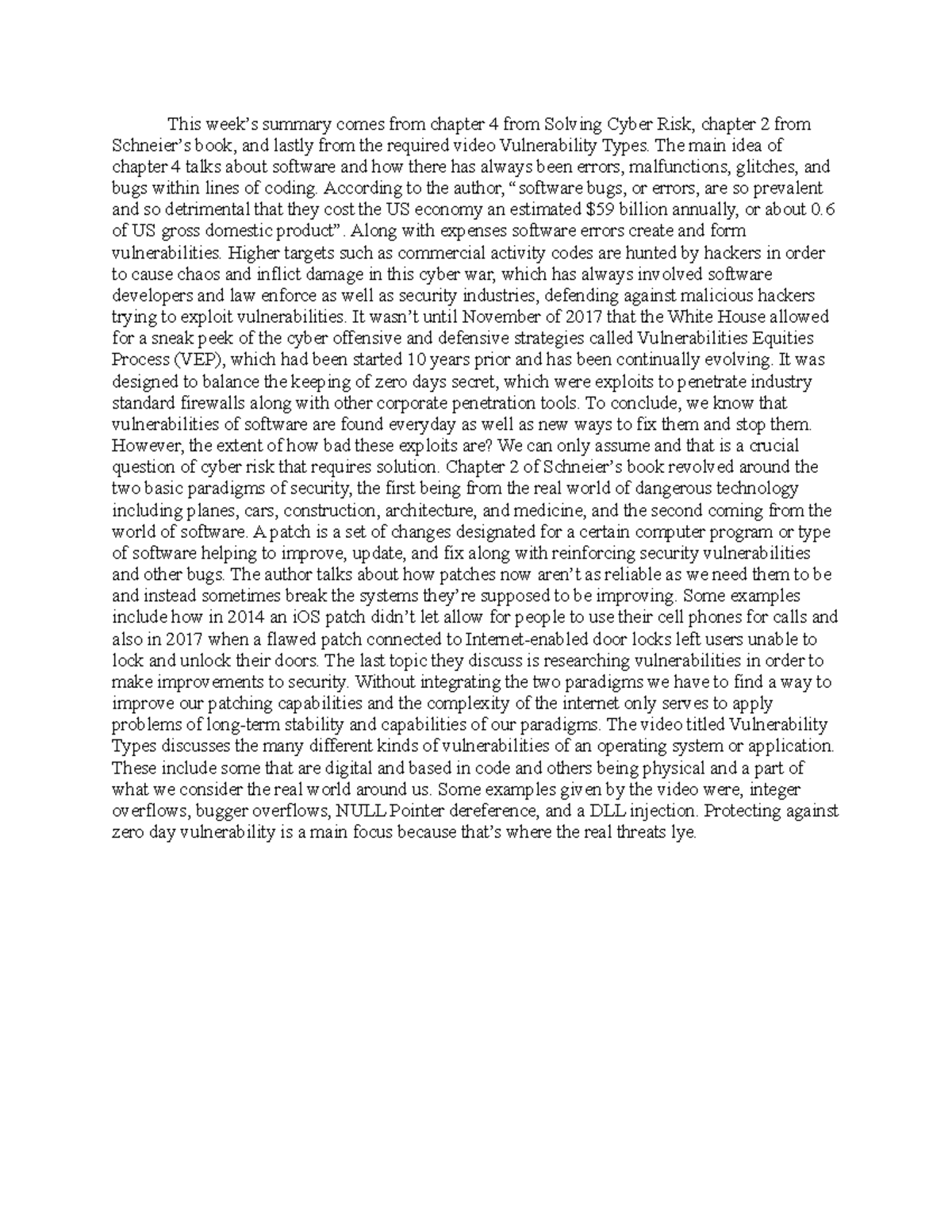 Cyber Security Assignment This Week S Summary Comes From Chapter 4 From Solving Cyber Risk Cyber Security Assignment This Week S Summary Comes From Chapter 4 From Solving Cyber Risk