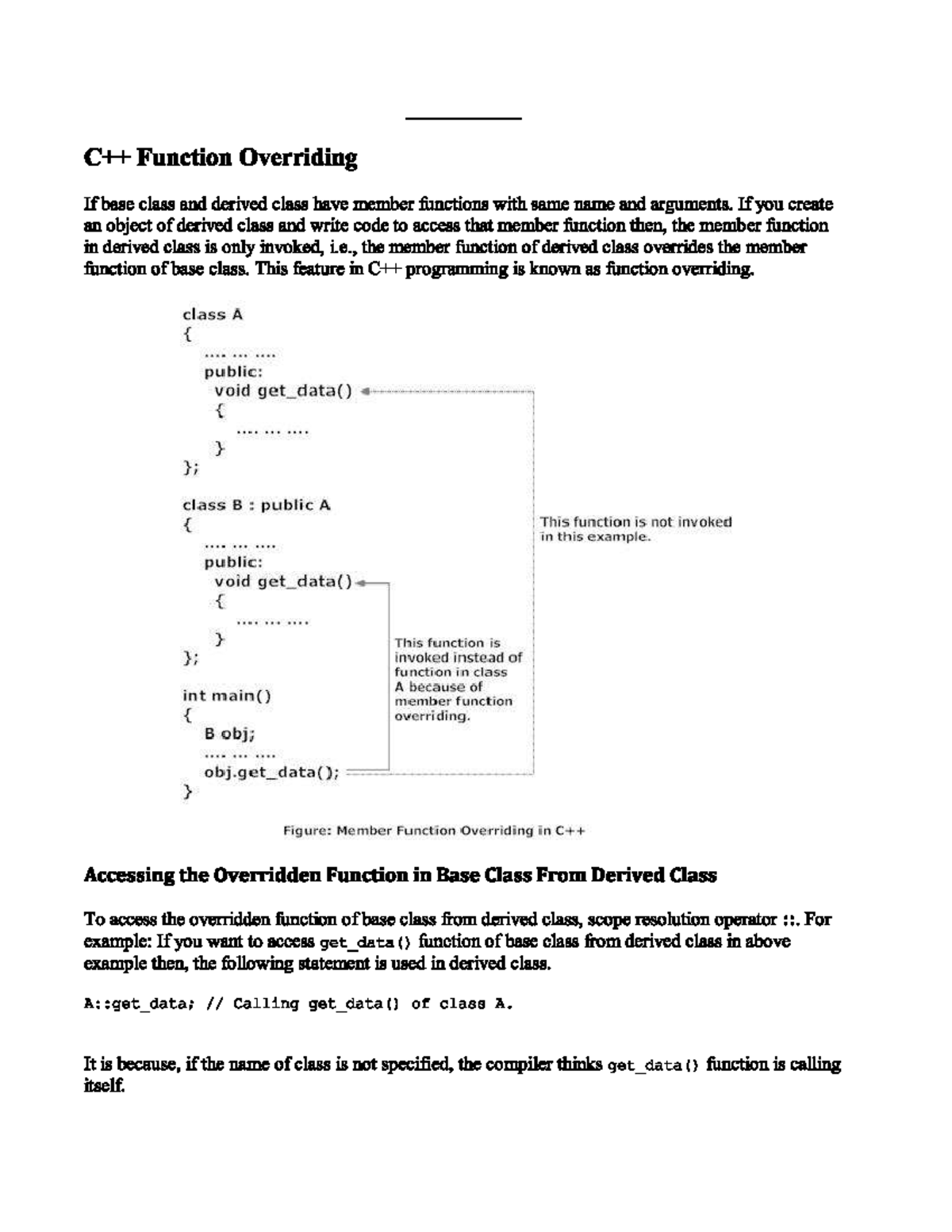 32.C++ Function Overriding - Object Oriented Programming - Studocu