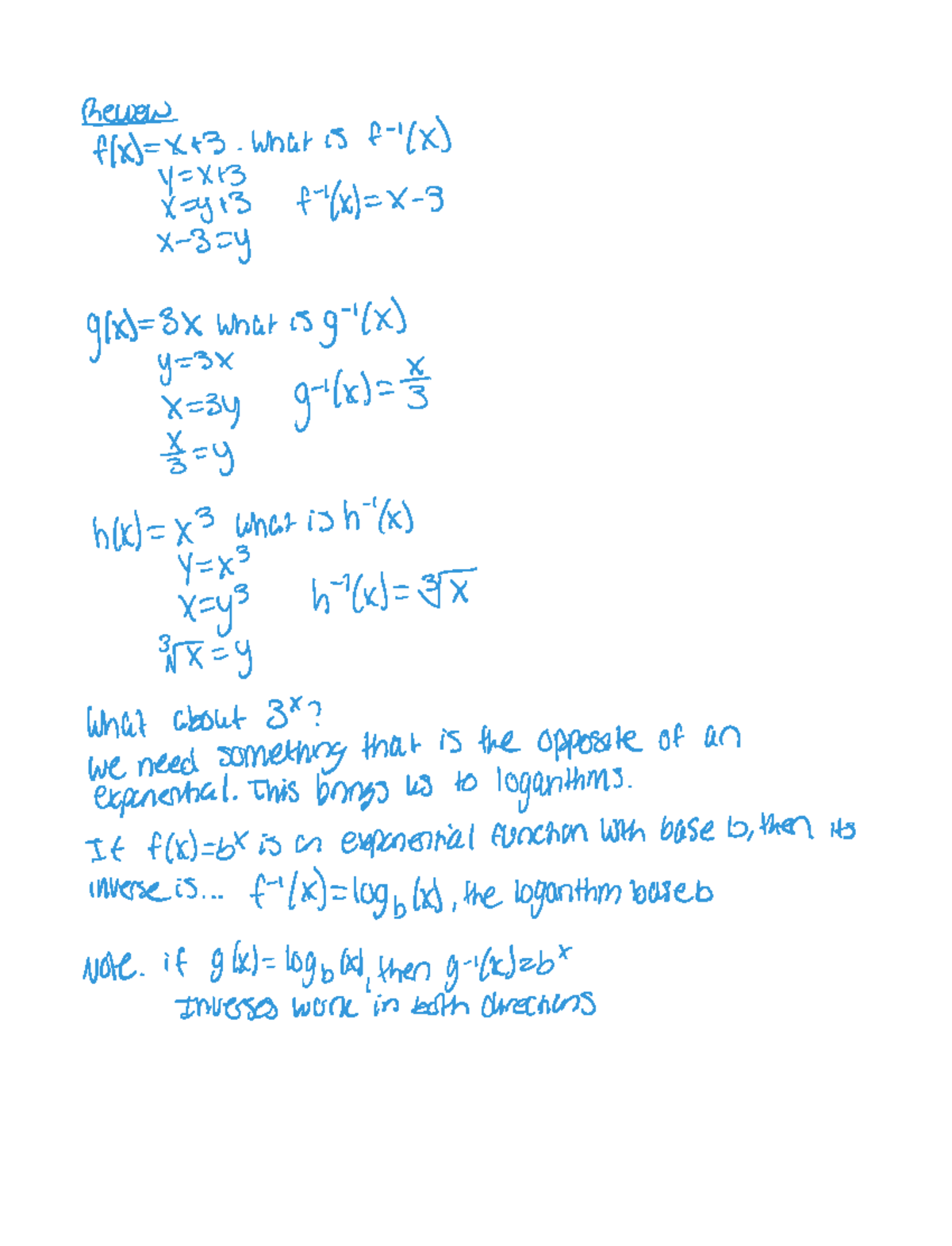 Logarithms - Wawrzyniak lecture notes and practice problems - É x 3 ...