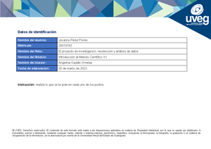 Limon Ana R4 U3 - metodo cientifico - Datos de identificación Nombre ...