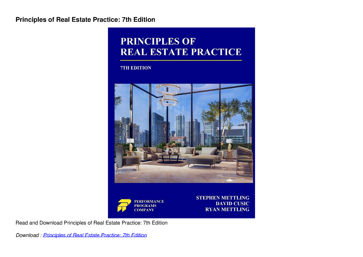 PDF/READ Principles Of Real Estate Practice: 7th Edition - Principles ...