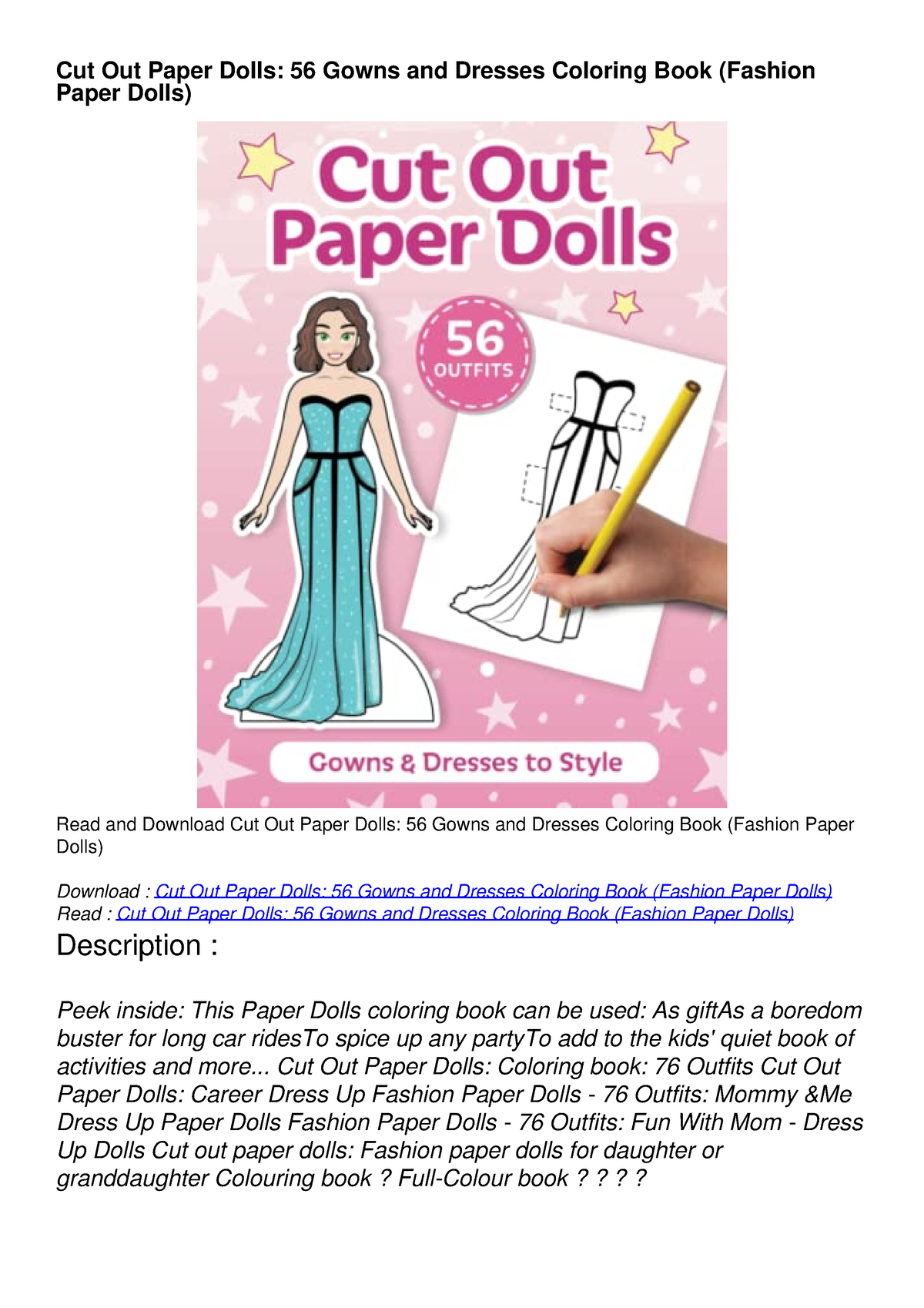 Cut out paper dolls: Best friends (Fashion Paper Dolls)
