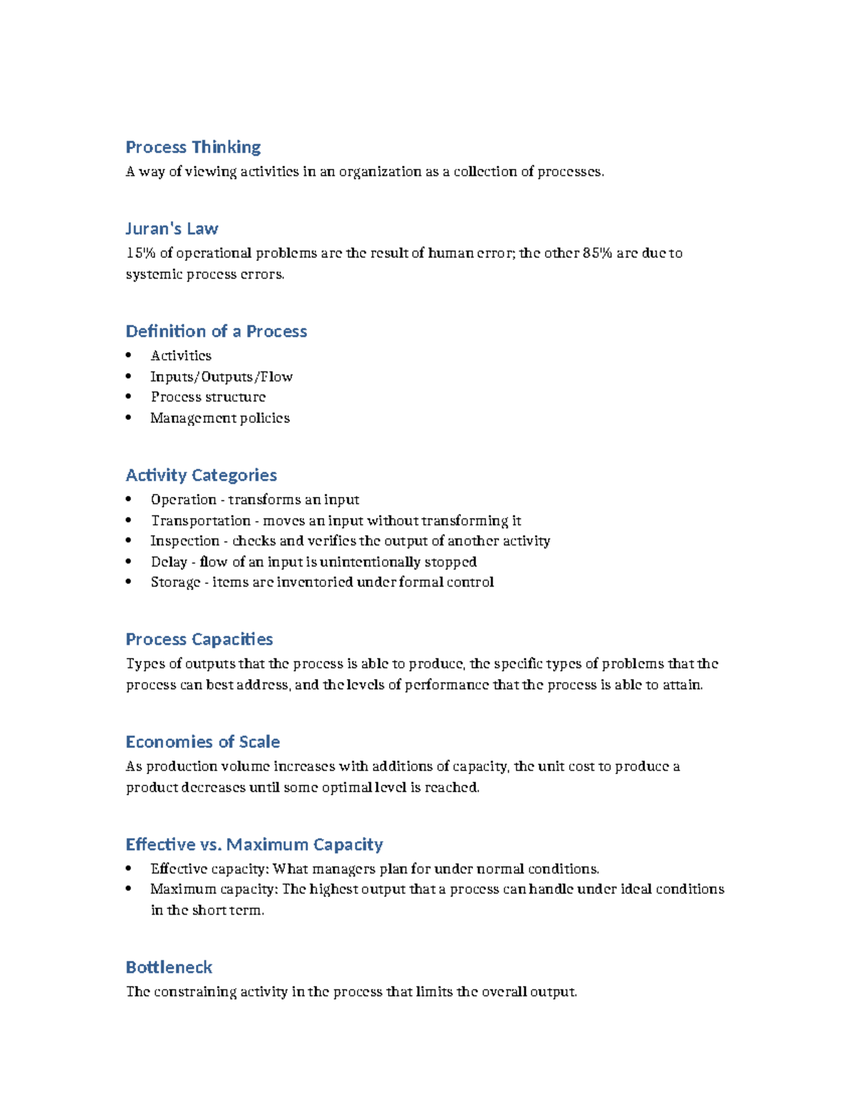 Compiled Flashcards for Exam Prep - Process Thinking A way of viewing ...