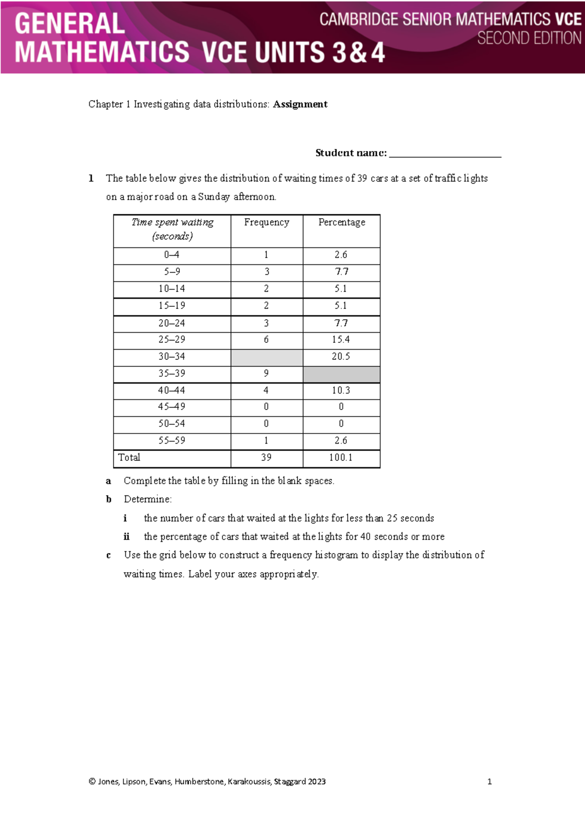 Chapter 1 Assignment With Answers Corrected Student Name