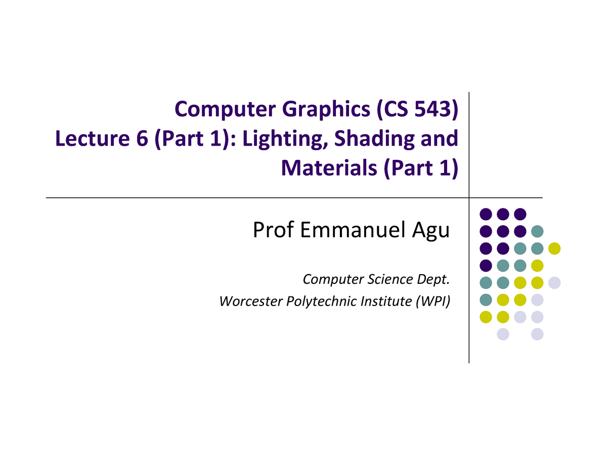 Lecture 06 P1 - Notas De Aula 2021 A Top-Down Appr. - Computer Graphics ...