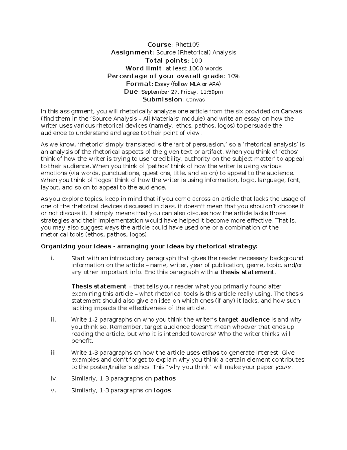 Instruction - ddadsdas - Course: Rhet Assignment: Source (Rhetorical ...