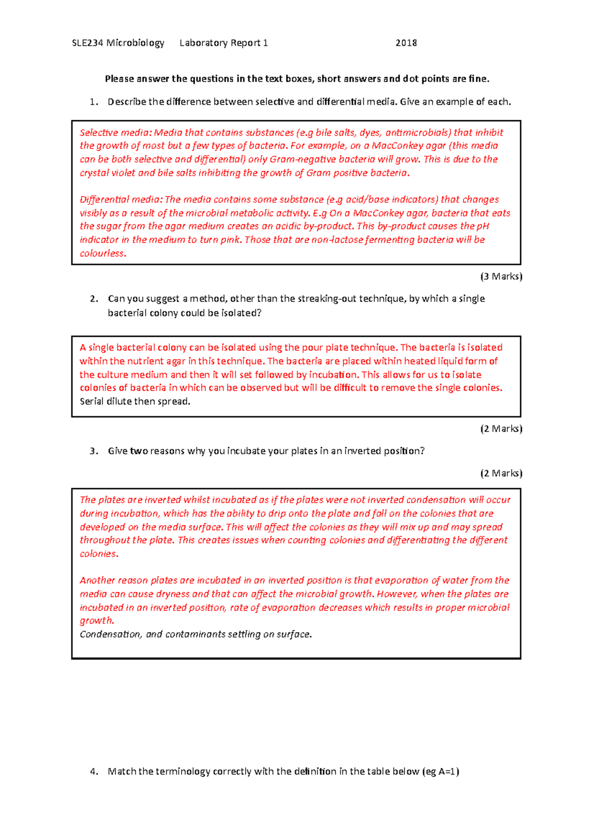 Lab report 1 microbiology SLE234 Microbiology Laboratory Report 1