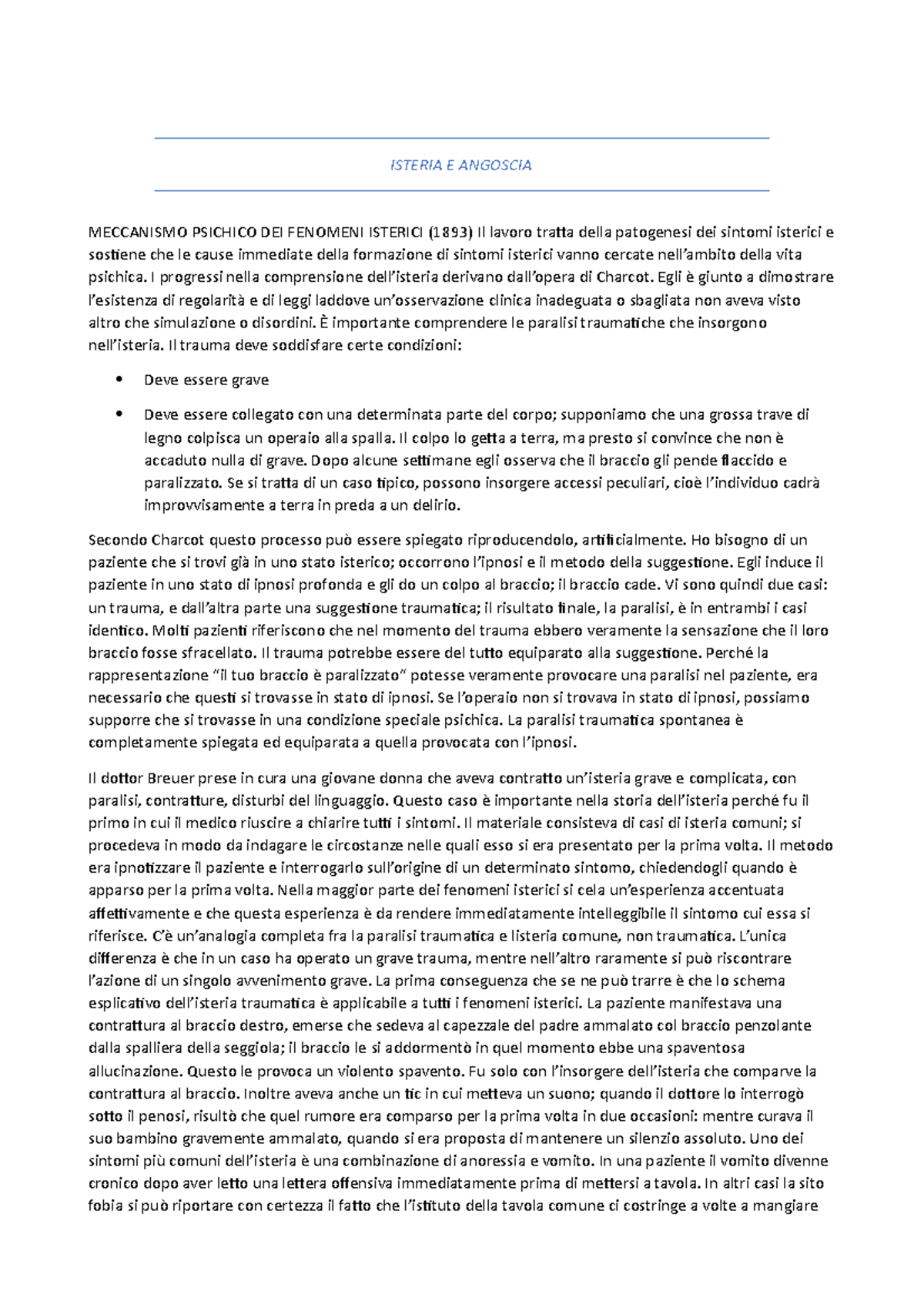 Isteria e angoscia ISTERIA E ANGOSCIA