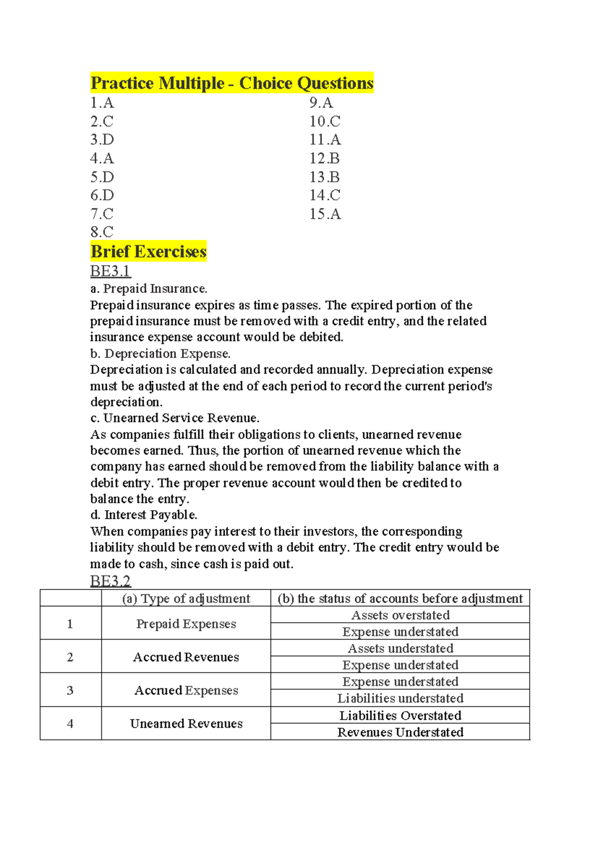 Bài tập C3 - bài tập IFRS - Practice Multiple - Choice Questions 1 2 3 ...