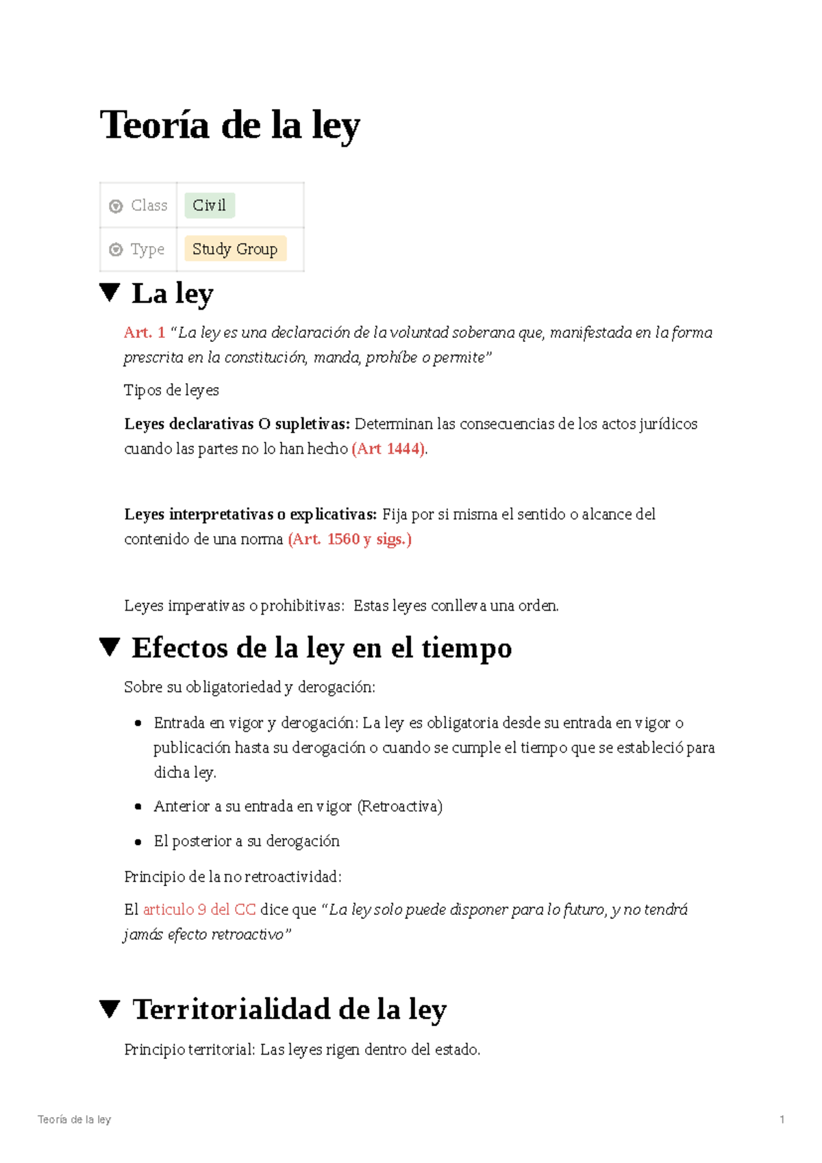 Teoría de la ley - Apuntes de civil - Teoría de la ley Class Civil Type ...