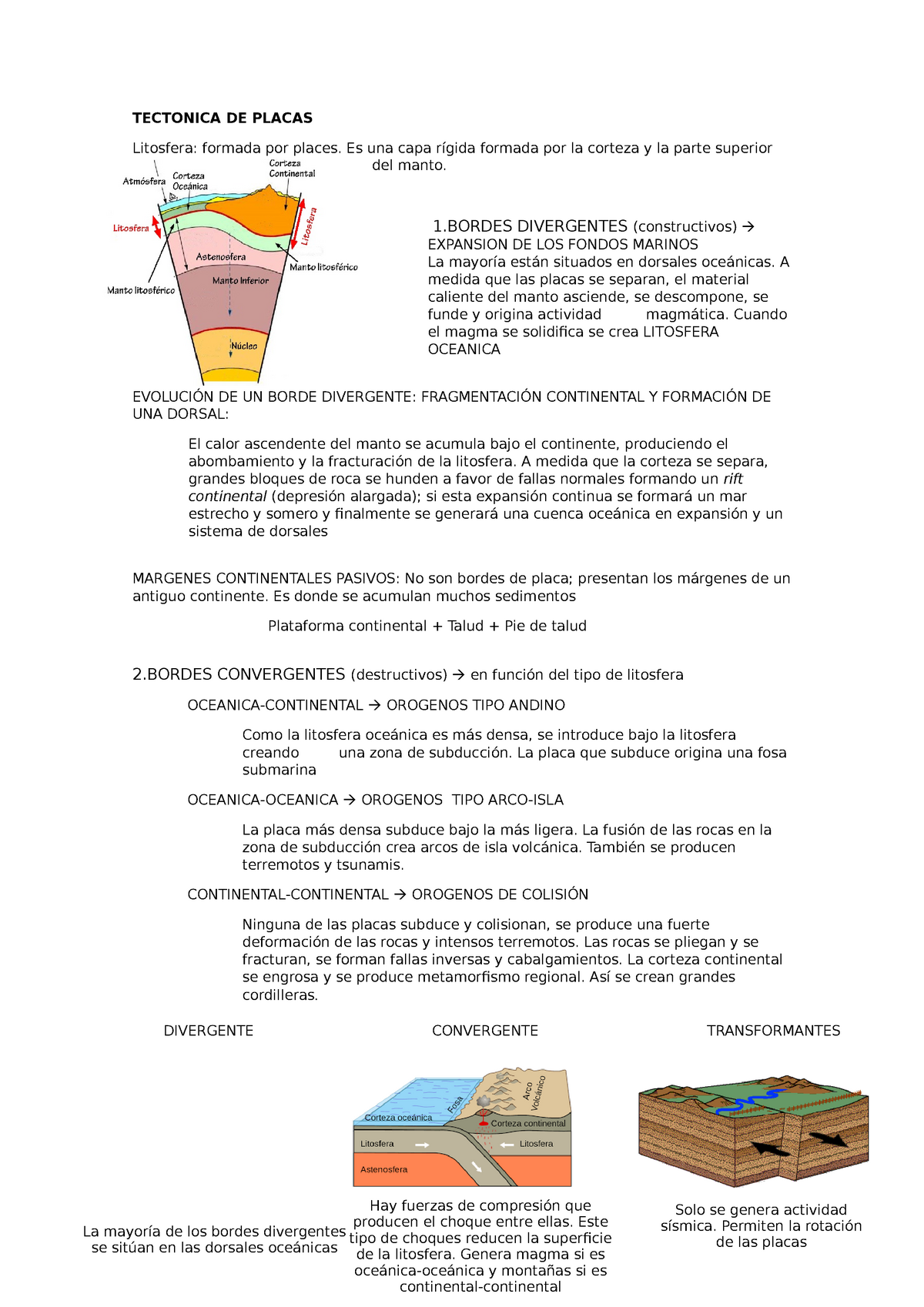 Infografía Reciclaje Ilustrado Verde - TIPOS DE PLACAS TECTONICAS Una placa  tectónica o placa - Studocu