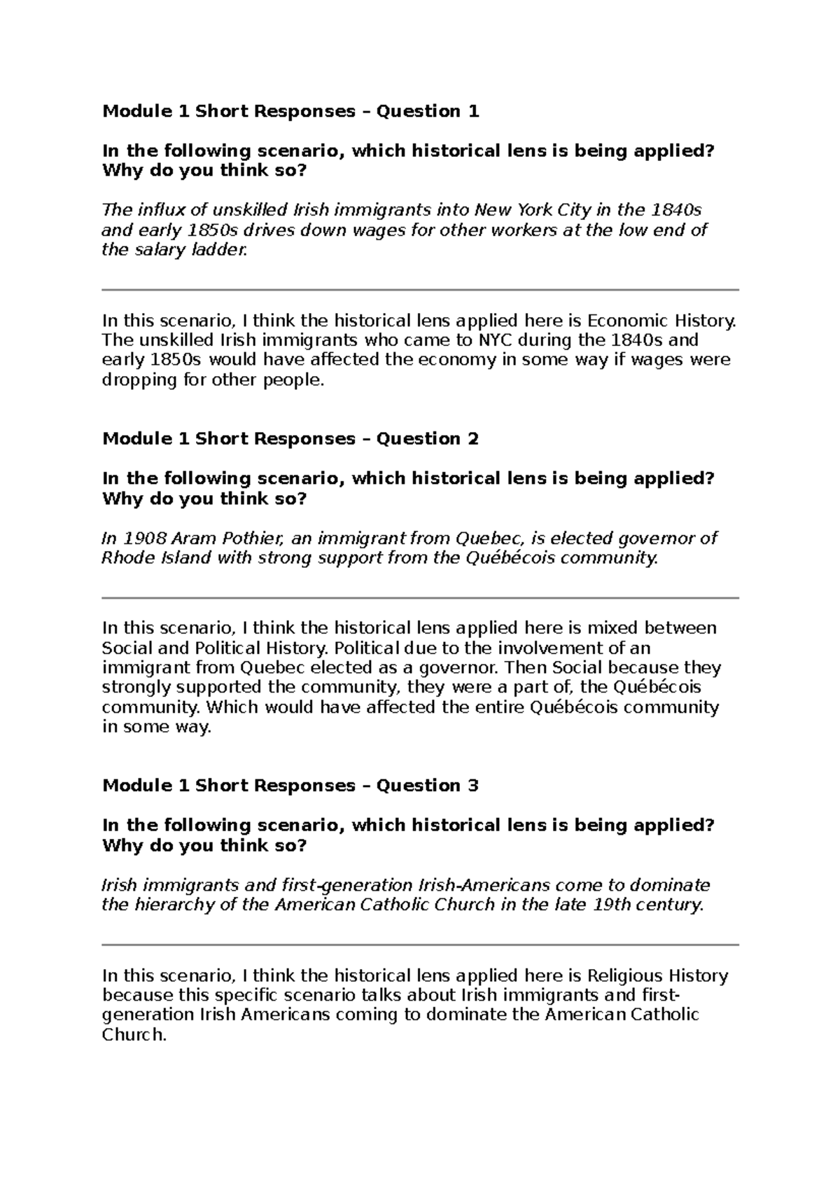 Module 1Short Responses Chet Samuels - Module 1 Short Responses ...