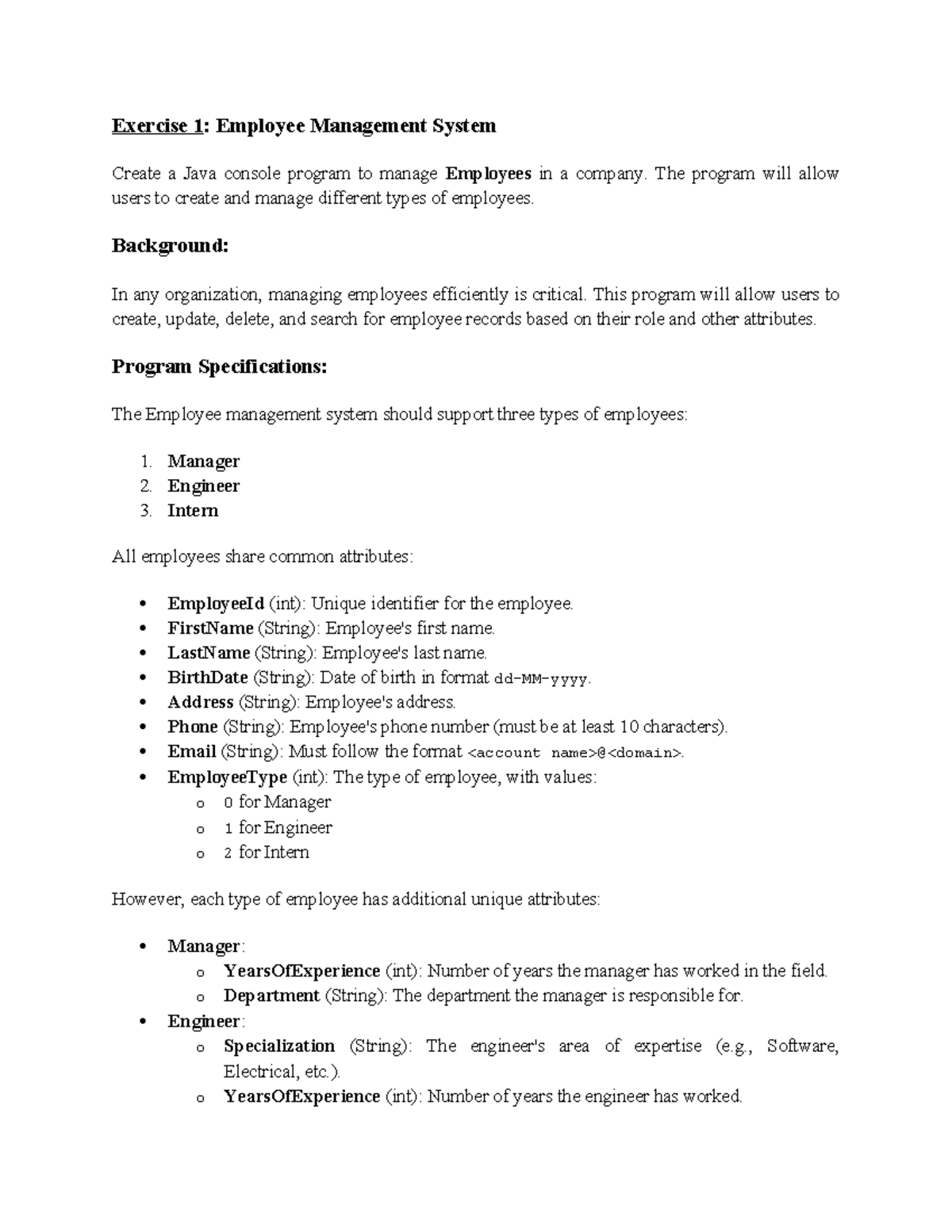 670db5345ff33639 b2b86c3c Exercise 3 4 5 - Exercise 1: Employee ...