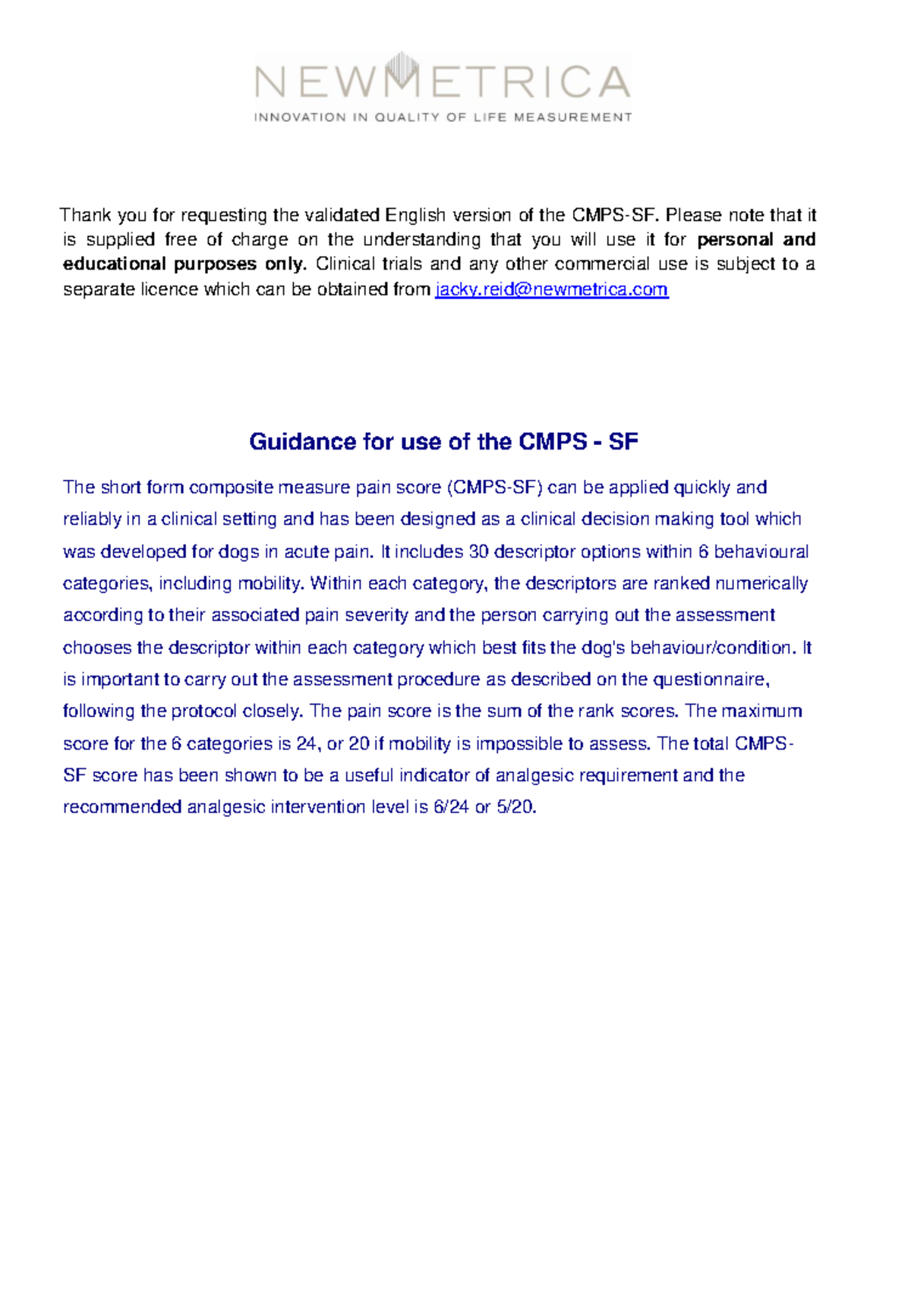 Glasgow CAES - Thank you for requesting the validated English version ...