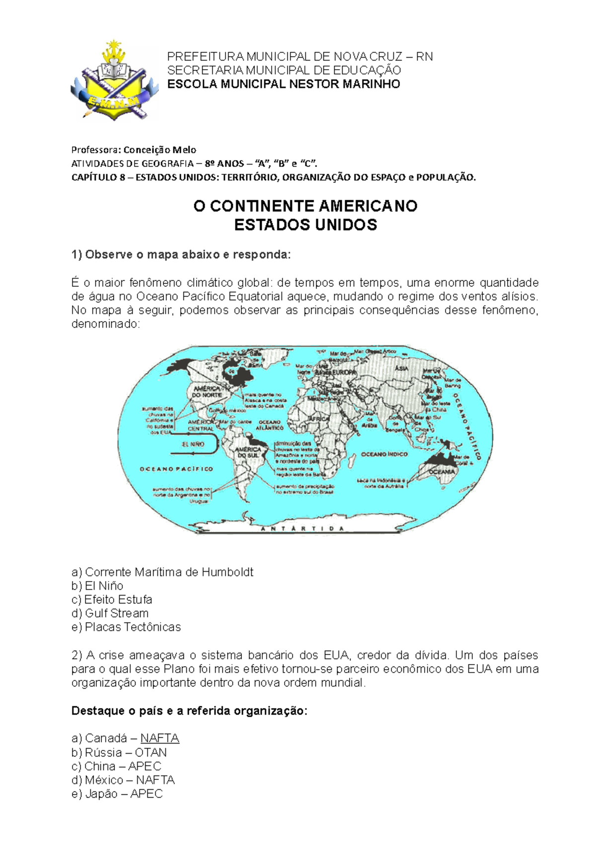 Exercícios Sobre Os Estados Unidos Em Geografia – RZGMUV