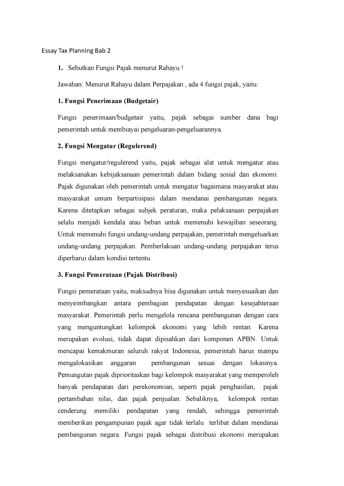 essay on tax planning