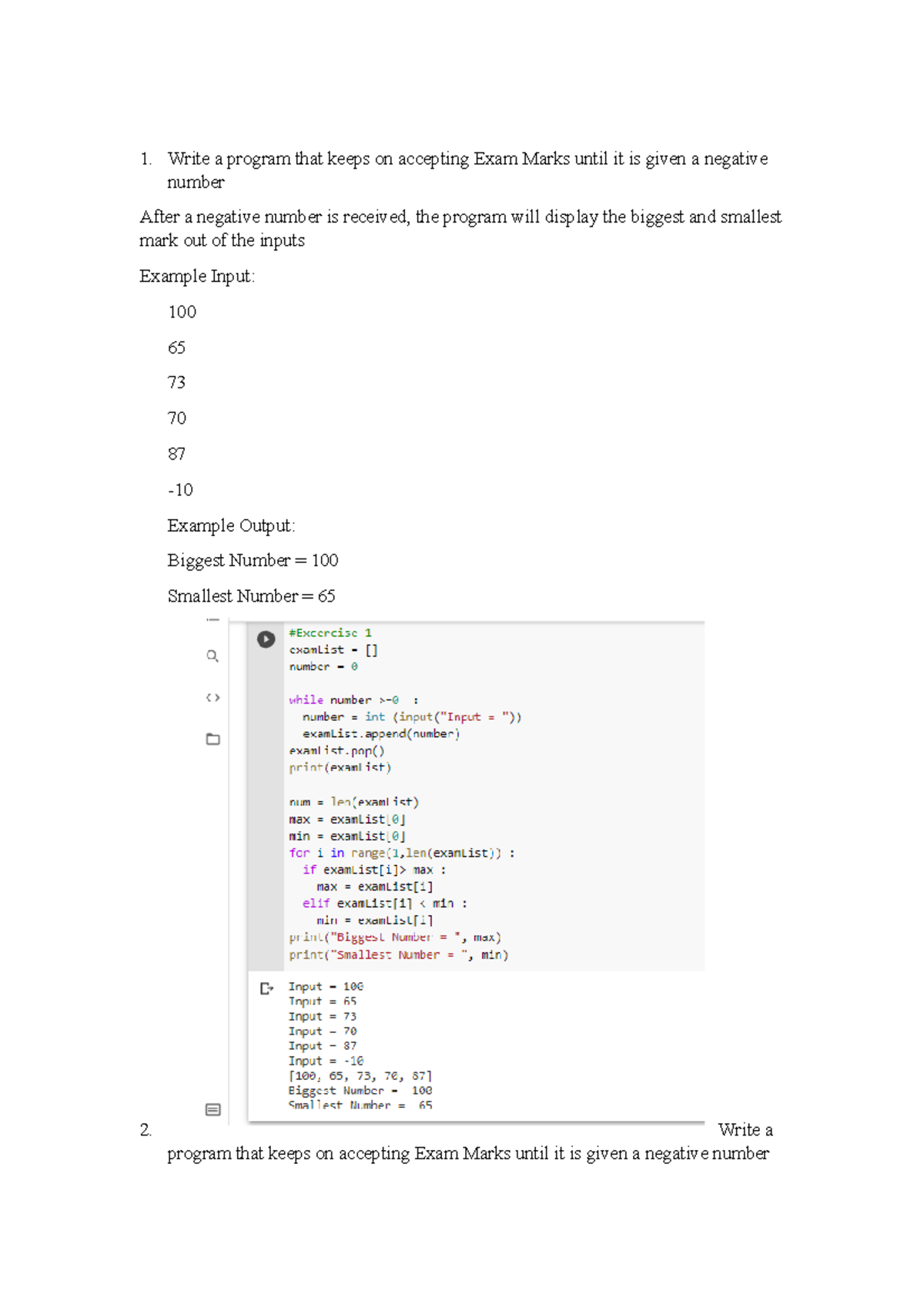 W6B - Algorithm And Programming Answer - Number After A Negative Number ...