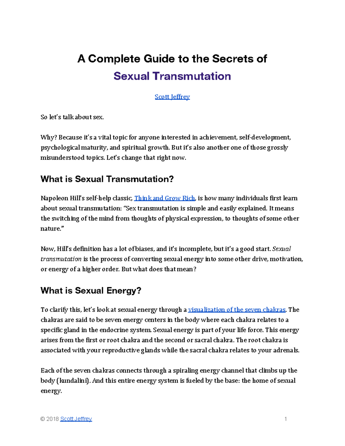 Sexual Transmutation Guide A Complete Guide To The Secrets Of Sexual