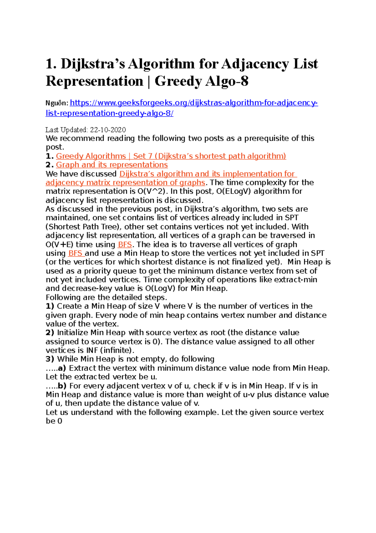 (4) find shortest paths - Dijkstra - 1. Dijkstra’s Algorithm for ...