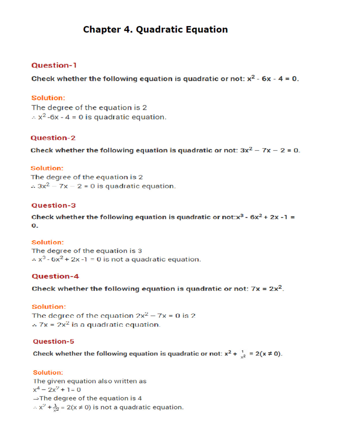 Quadratic Equation Lecture notes 3 Bsc maths Studocu