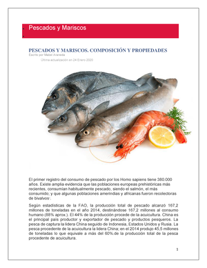 Pescados y Mariscos composición y propiedades - lectura y escrituras  academicas - UNAD - Studocu