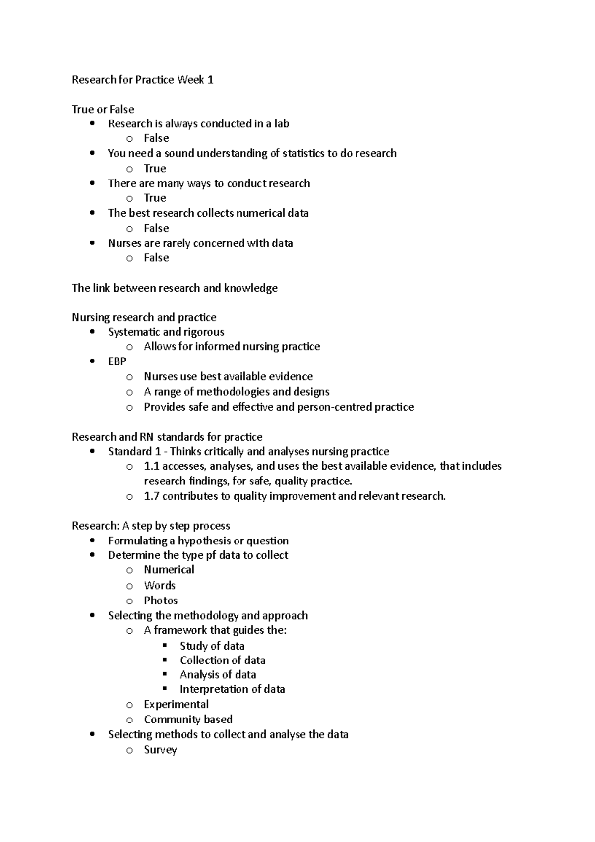 RP Week 1 - Research for practice week 1 lecture notes - Research for ...