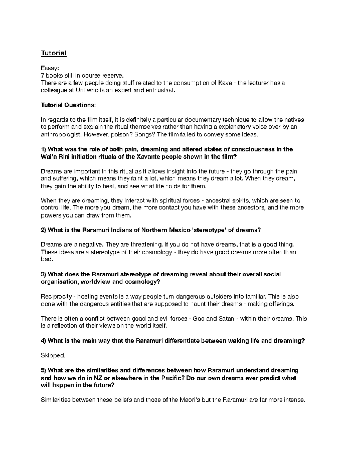 ANTH207B 18-08-2016 - Lecture notes 2 - Tutorial Essay: 7 books still ...