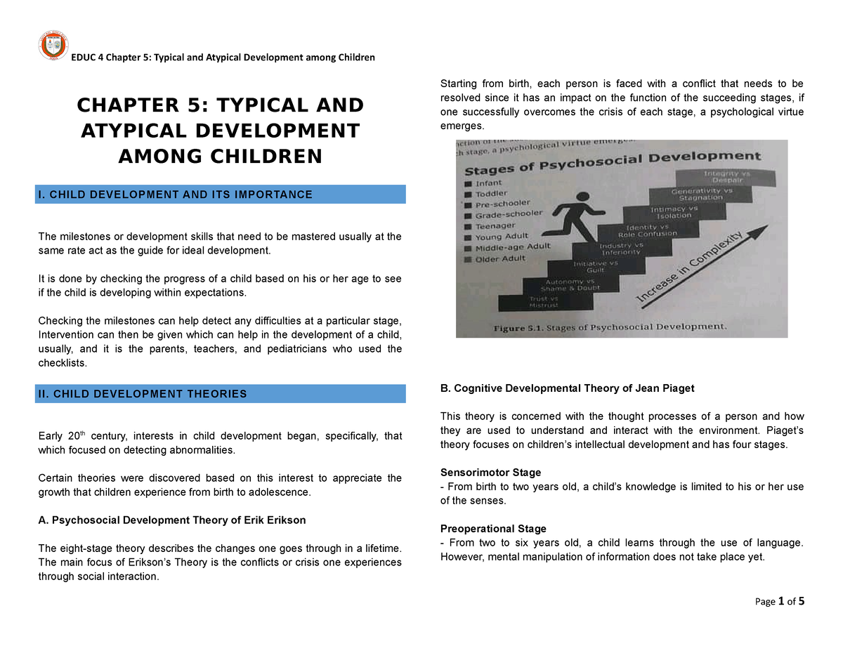 EDUC 4 Handout Chapter 5 CHAPTER 5 TYPICAL AND ATYPICAL