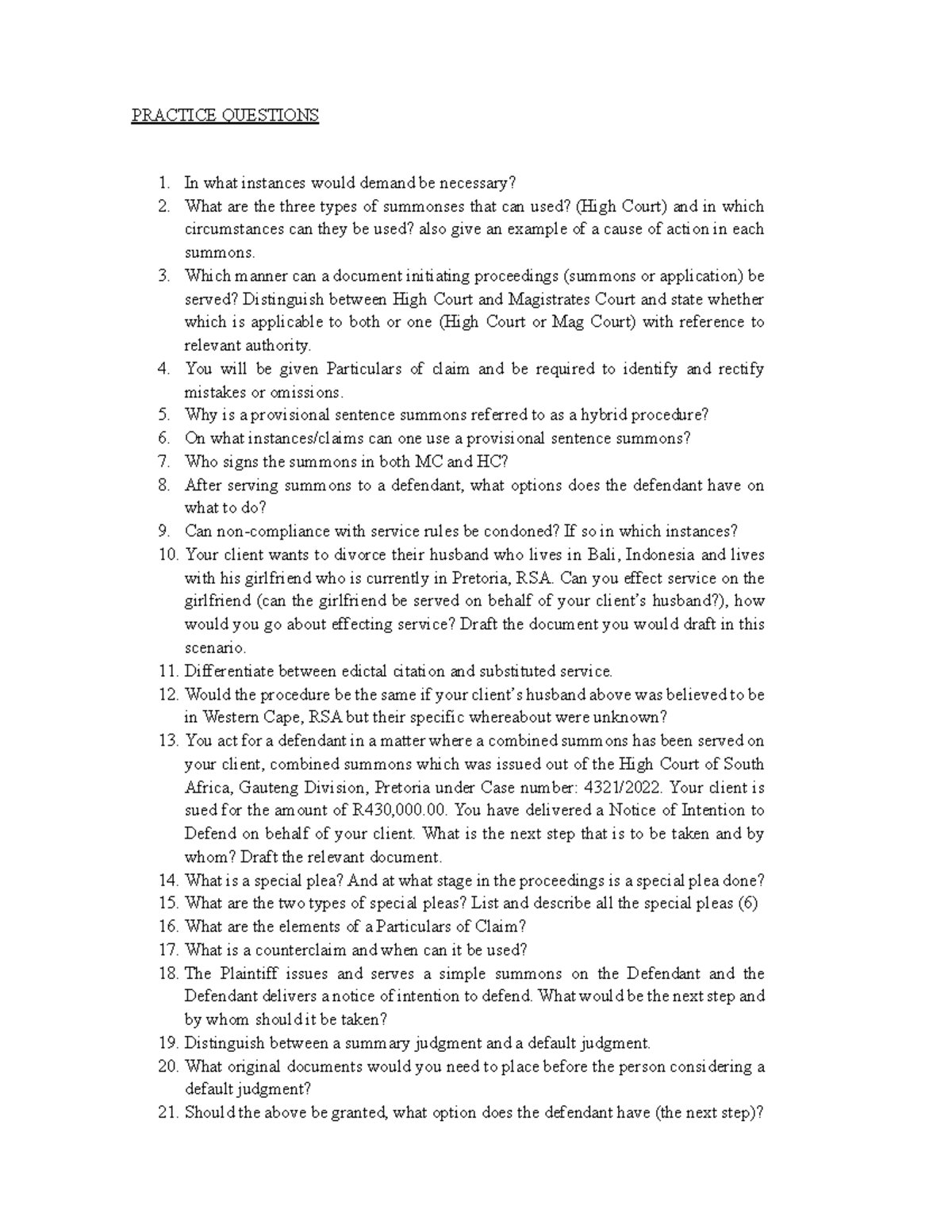 Practice questions practice questions in what instances would demand