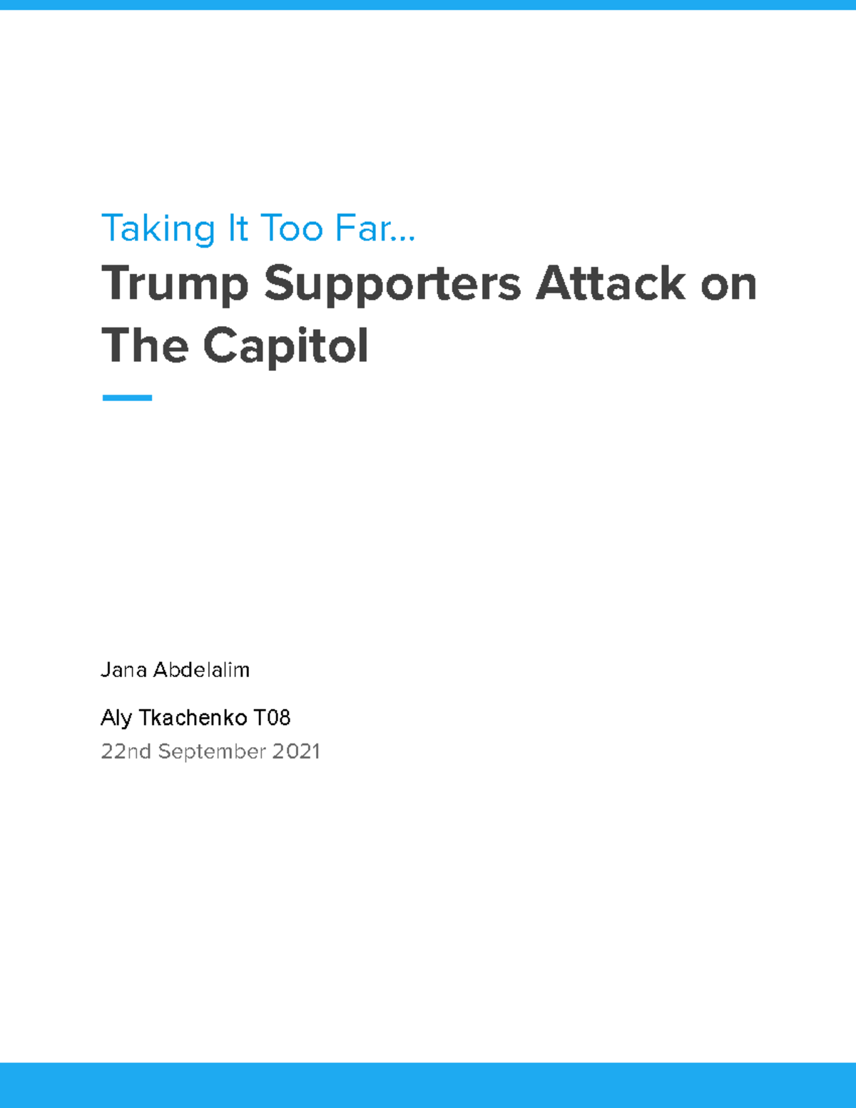 News Assignment: Trump Supporters Attack on the Capitol - Poli103 ...