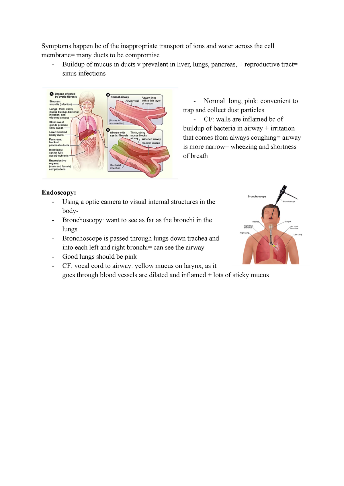 Cystic fibrosis recap - Symptoms happen bc of the inappropriate ...