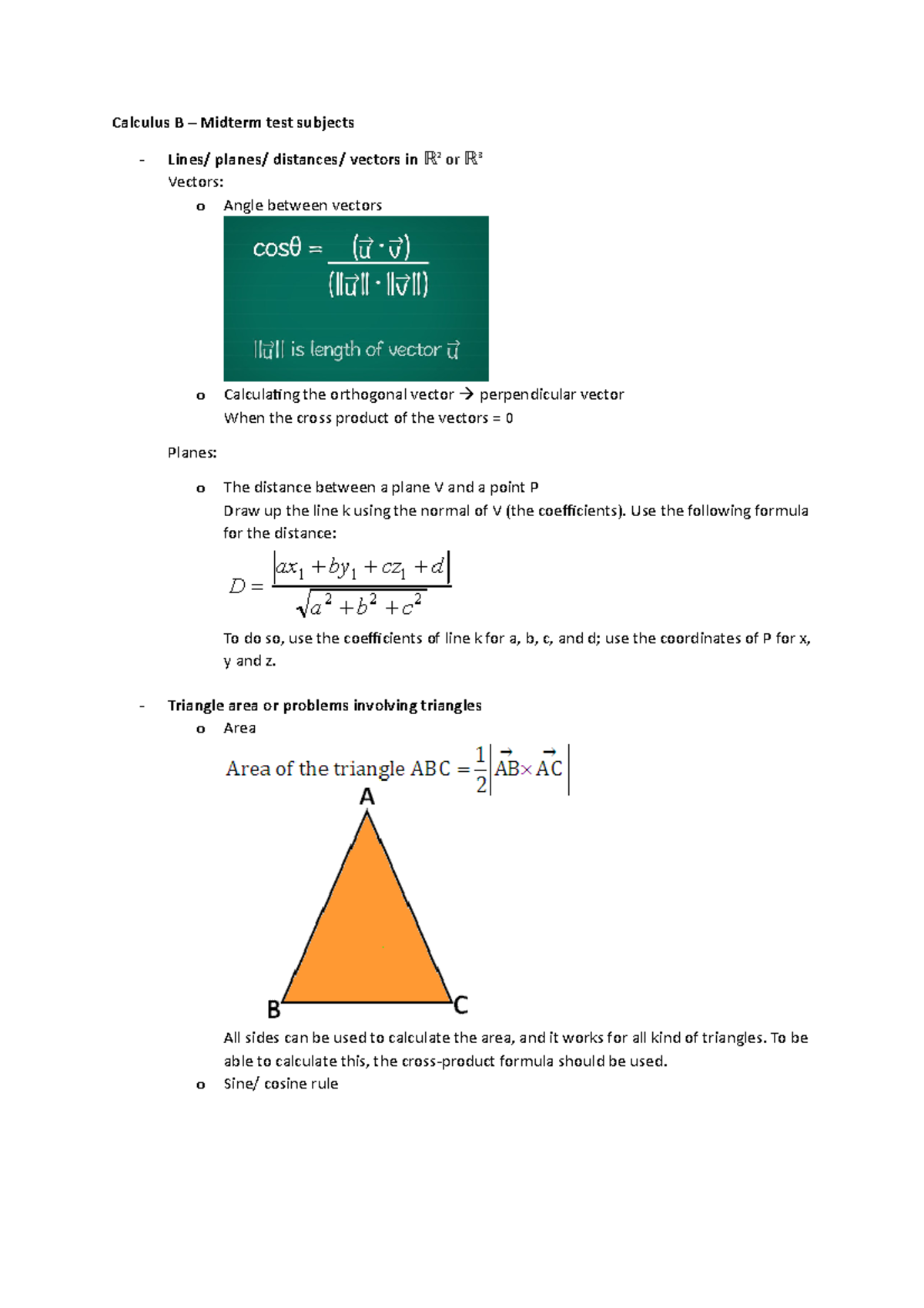 Calculus B Summary Mid-term Test - Calculus B Midterm Test Subjects ...