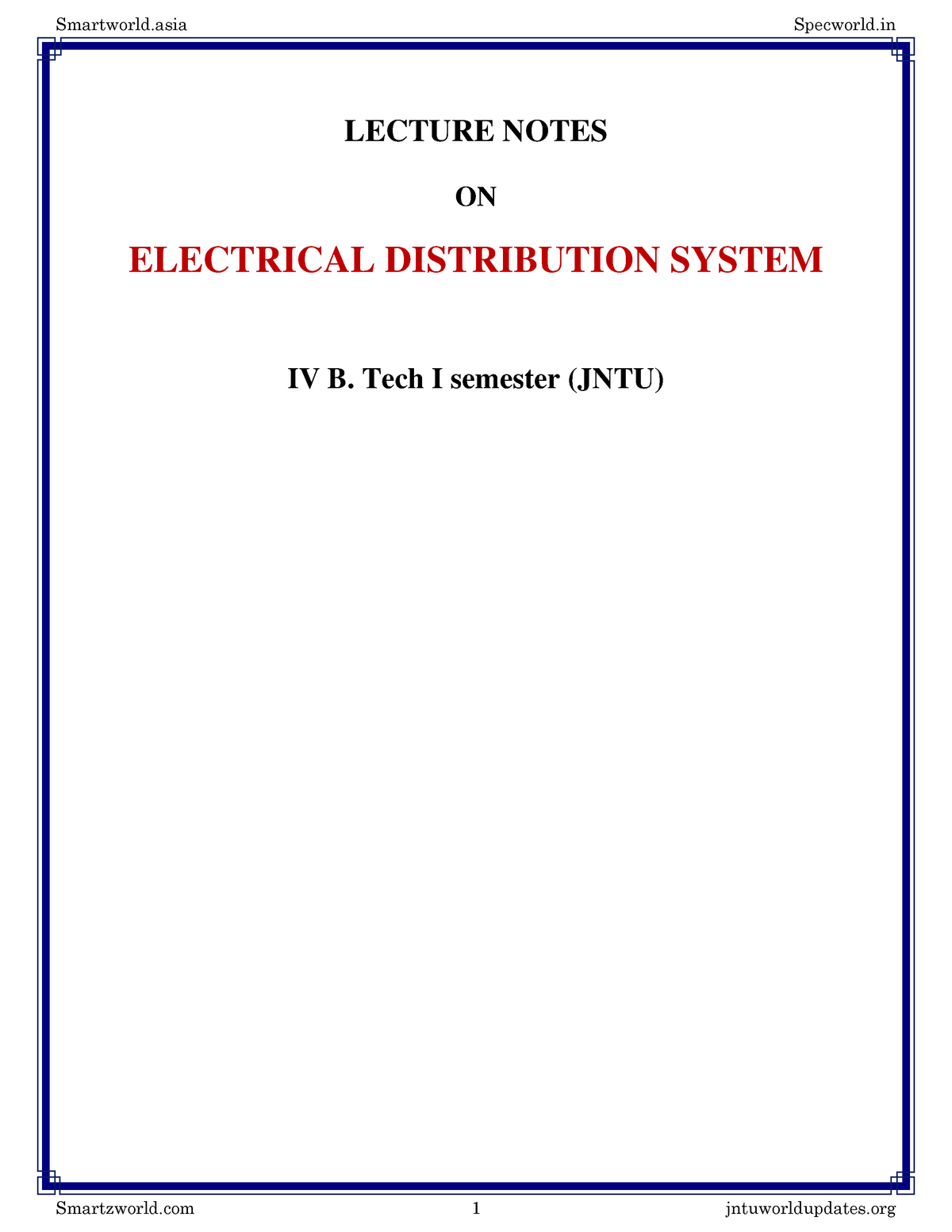 Electrical Distribution System Power Distribution System Smartworld Distribution System 8037